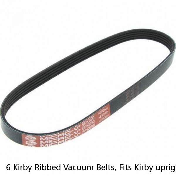 6 Kirby Ribbed Vacuum Belts, Fits Kirby upright vacuum cleaners 1960 to present,